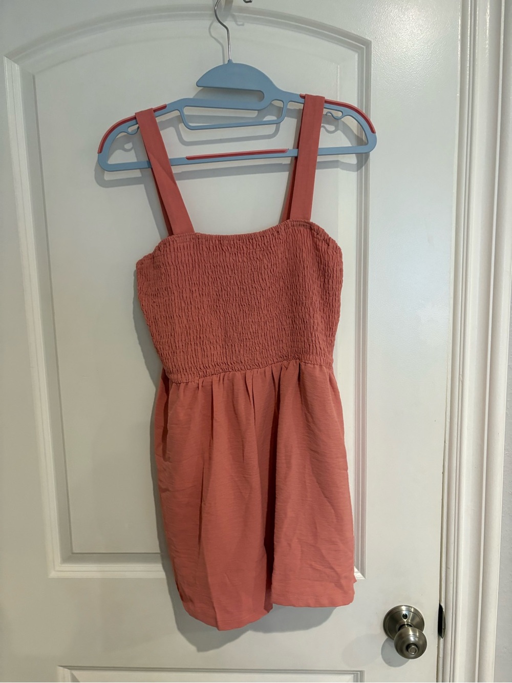 Smocked Coral Pink Summer Romper